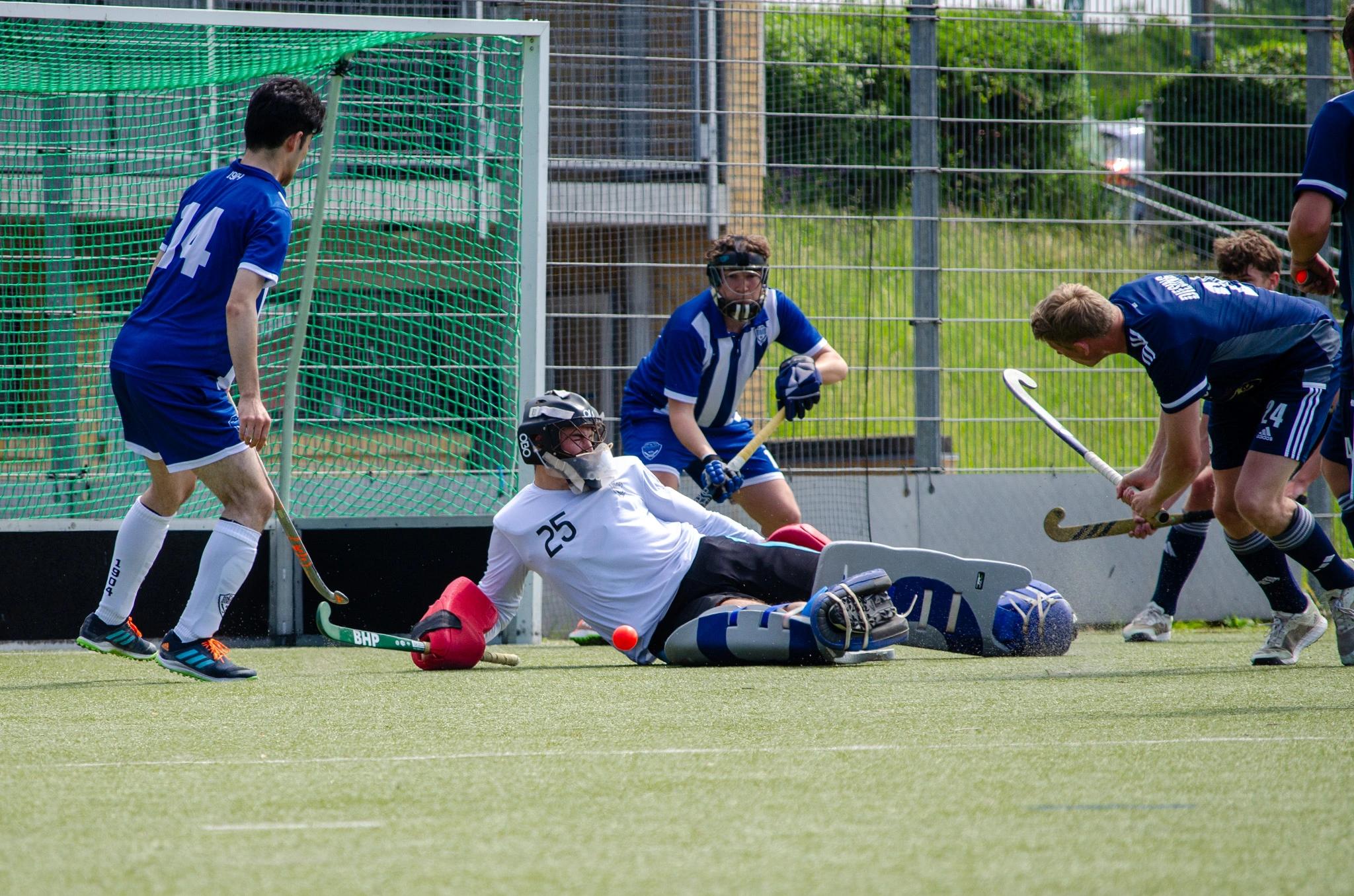 Focused men's goalie